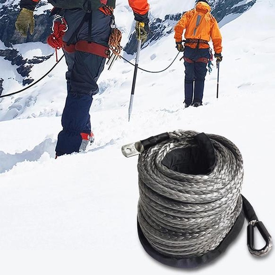 Câble dextension pour treuil - Câble synthétique - UHMWPE - Longueur 30 m - Diamètre 10 mm - Tressage 12 brins - Charge de rupture 10,5 t