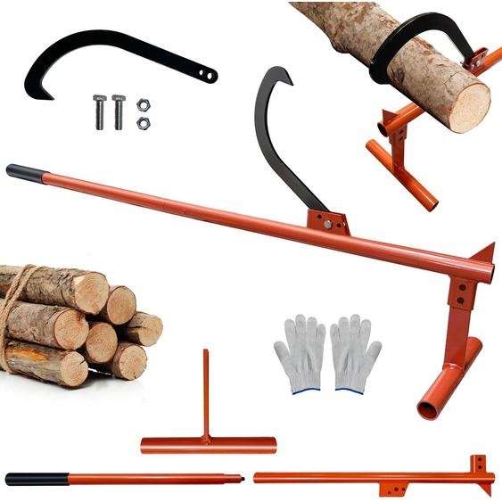 Câble élévateur de 130 cm, avec crochet réversible, en acier, pour usage forestier