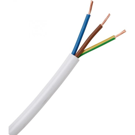 Câble flexible léger Kopp H03VV-F 3G x 0,75 mm² 3 conducteurs 10 m blanc