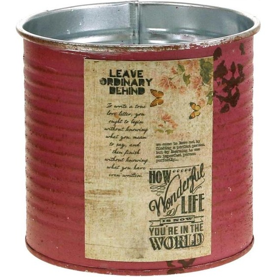 Cache-pot Déco Vintage aspect métal Nostalgie Pot de fleurs Vase à plantes Idée déco