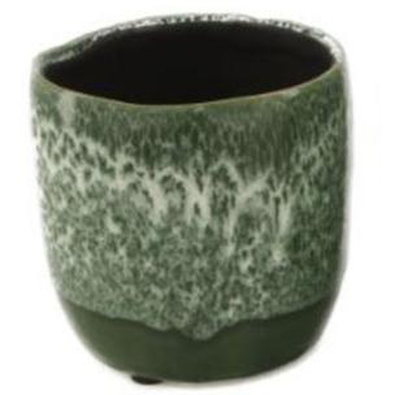 Cache pot Lichen en céramique vert 10x10cm