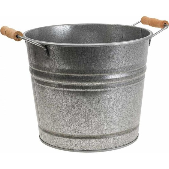 Cache-pot Pot de fleurs Vintage Déco Seau métallique aspect zinc Ø22cm H20cm Pot de fleurs