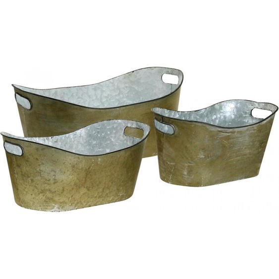 Cache-pot Vintage en métal en forme de baignoire cuivre/blanc, 3 tailles, pots pour la décoration et le jardinage