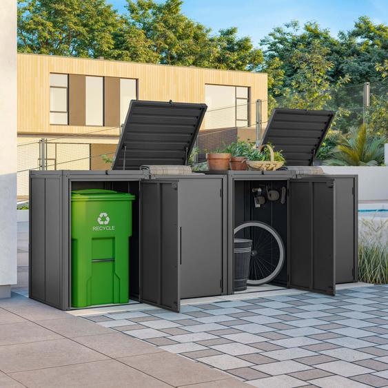 Cache-poubelle 336 x 84 cm, anthracite - (GFPV01104)