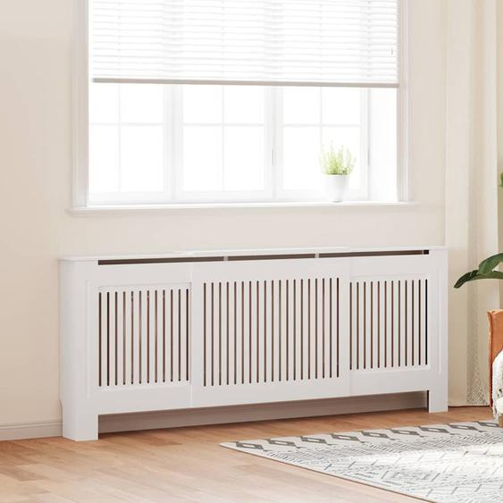 Cache-Radiateur 2 pcs Blanc 205 x 20,5 x 81,5 cm