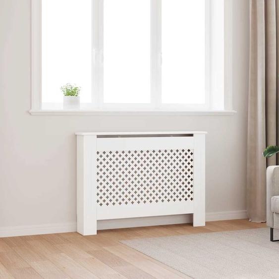 Cache-radiateur Blanc 112x19x81,5 cm MDF