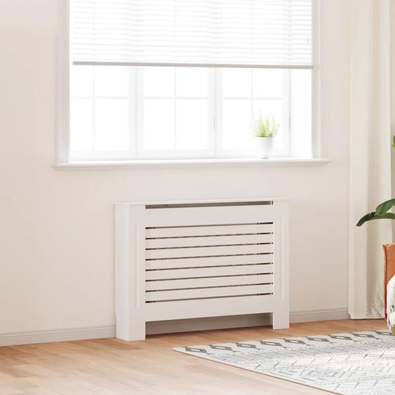 Cache-radiateur Blanc 112x19x81,5 cm MDF