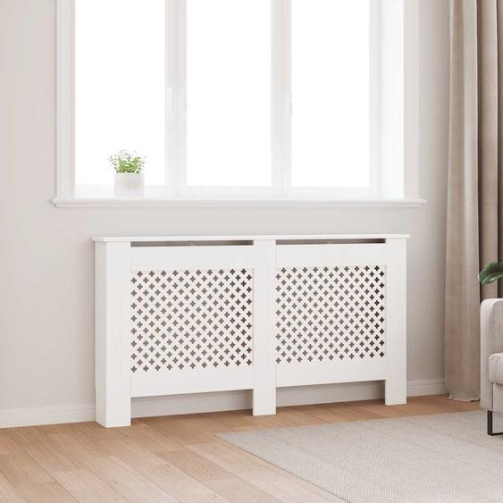 Cache-radiateur Blanc 152x19x81,5 cm MDF