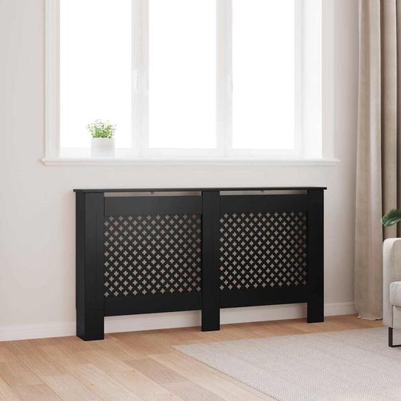 Cache-radiateur noir 152x19x81,5 cm MDF