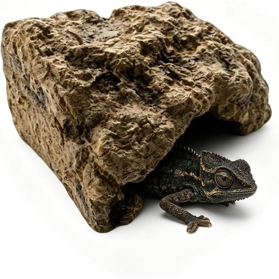 Cachette pour reptiles en résine synthétique, dimensions 12,5 x 9 x 7 cm, étanche, pour terrariums