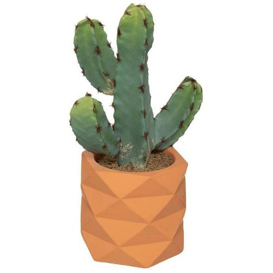 Cactus artificiel - pot céramique H24 cm - Vert - Atmosphera createur dinterieur