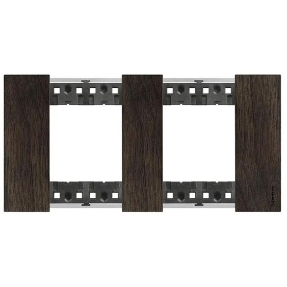 Cadre 2 x 2 module en bois BTicino Living Now KA4802M2L_ Noyer