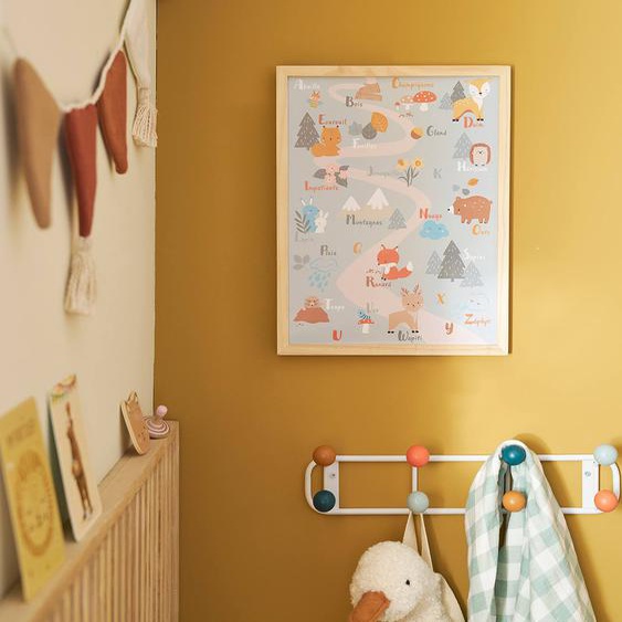 Cadre + affiche abécédaire GREEN FOREST bois