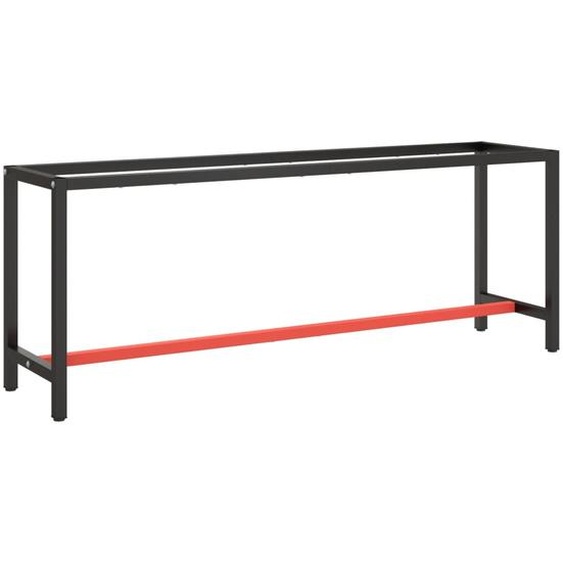 Cadre banc de travail Noir mat et rouge mat 210x50x79 cm Métal