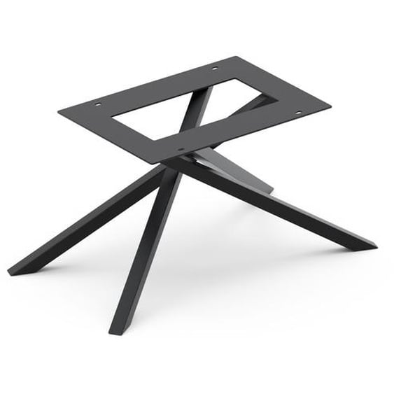 Cadre croisé rectangulaire en métal noir pour plateaux de table à partir de 220 cm, Live-Edge Racks