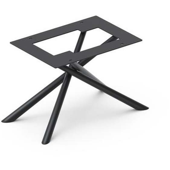 Cadre croisé rond en métal noir pour plateaux de table à partir de 220 cm, Live-Edge Racks