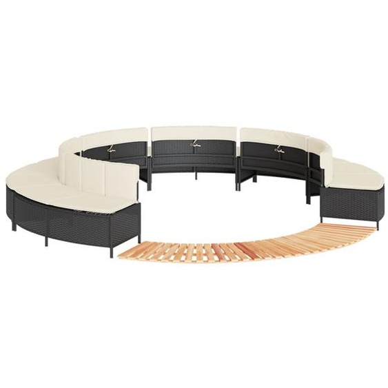 Cadre de bain à remous noir résine tressée bois massif dacacia