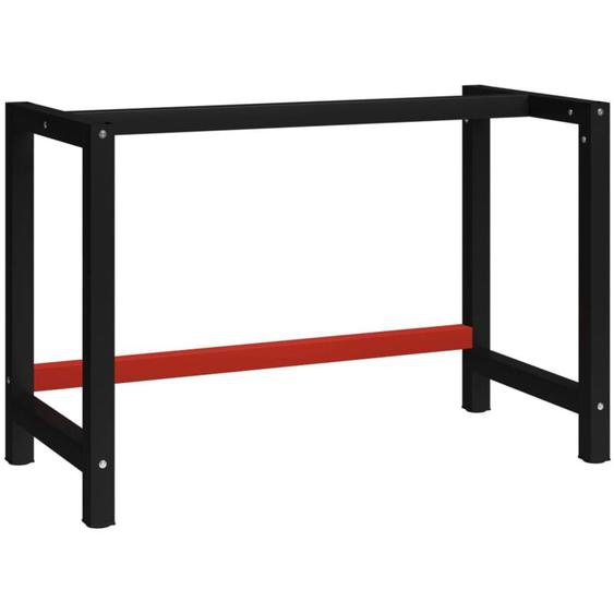Cadre de banc de travail Métal 120x57x79 cm Noir et rouge vidaXL