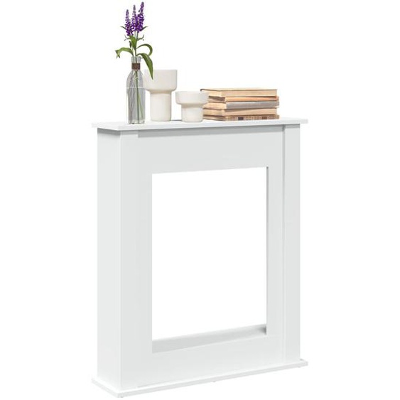 Cadre de cheminée blanc 75x20x87,5 cm bois dingénierie