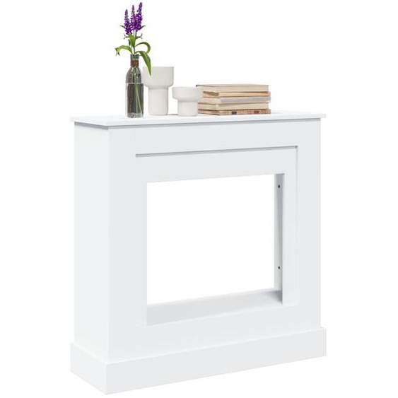 Cadre de cheminée blanc 90x30x90 cm bois dingénierie