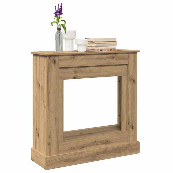 Cadre de cheminée chêne artisanal 90x30x90 cm bois ingénierie