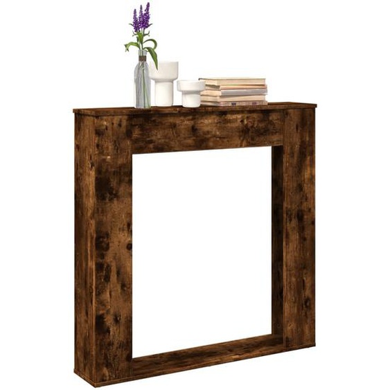 Cadre de cheminée chêne fumé 100x20x100 cm bois dingénierie