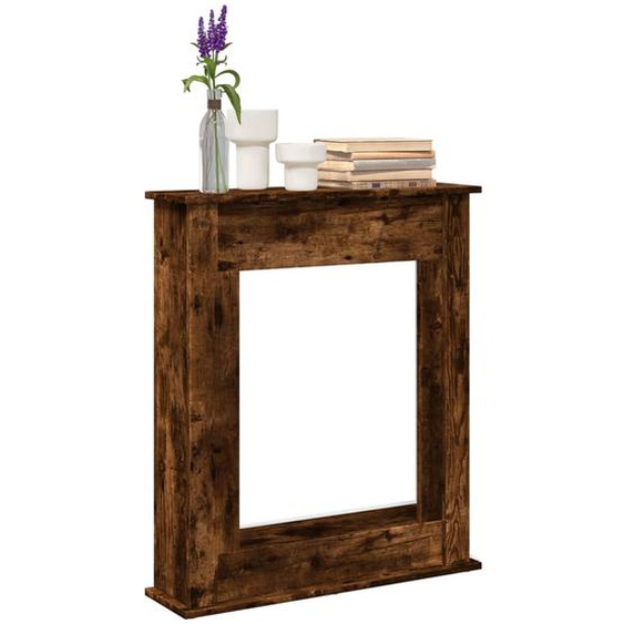 Cadre de cheminée chêne fumé 75x20x87,5 cm bois dingénierie