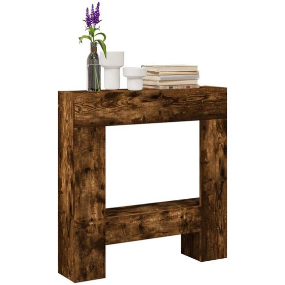 Cadre de cheminée chêne fumé 81x18x82 cm bois dingénierie