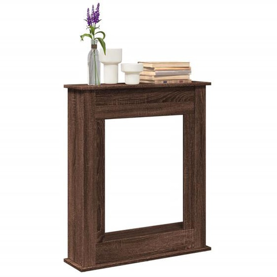 Cadre de cheminée chêne marron 75x20x87,5 cm bois dingénierie