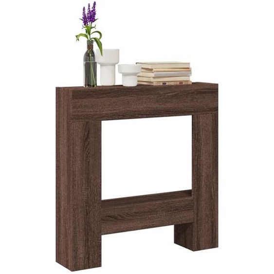 Cadre de cheminée chêne marron 81x18x82 cm bois dingénierie