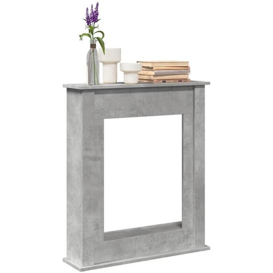 Cadre de cheminée gris béton 75x20x87,5 cm bois dingénierie