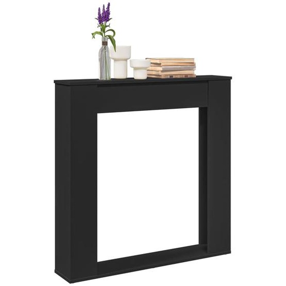 Cadre de cheminée noir 100x20x100 cm bois dingénierie