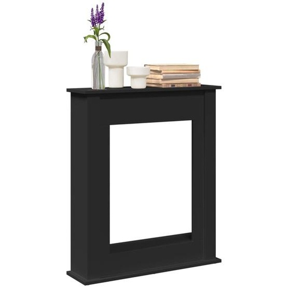 Cadre de cheminée noir 75x20x87,5 cm bois dingénierie