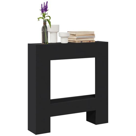 Cadre de cheminée noir 81x18x82 cm bois dingénierie