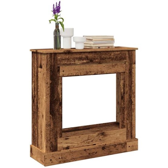 Cadre de cheminée vieux bois 90x30x90 cm bois dingénierie