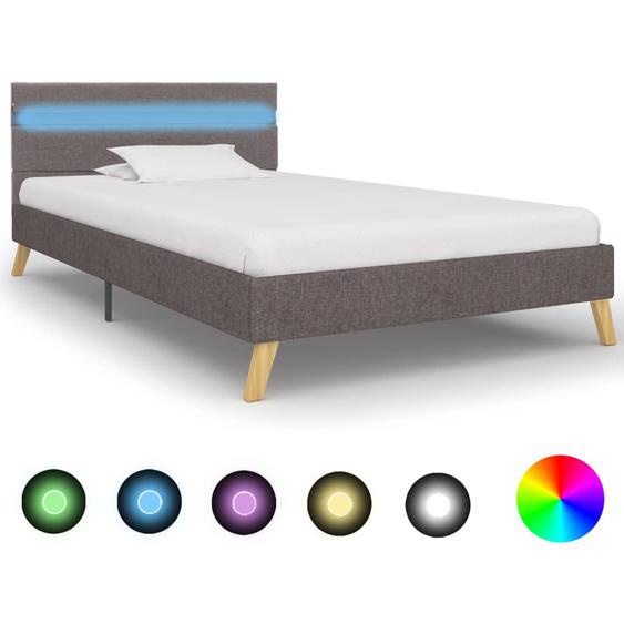 Cadre de lit avec LED Gris clair Tissu 100x200 cm
