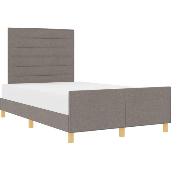Cadre de lit avec tête de lit Taupe 120 x 190 cm tissu