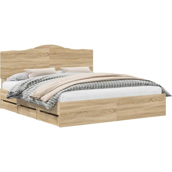 Cadre de lit Chêne Sonoma 200 x 200 cm Bois Ingénierie