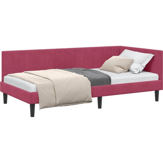 Cadre de lit dangle Bordeaux 90 cm x 200 cm Velours