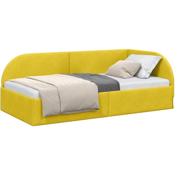 Cadre de lit dangle Jaune 100 cm x 200 cm Velours
