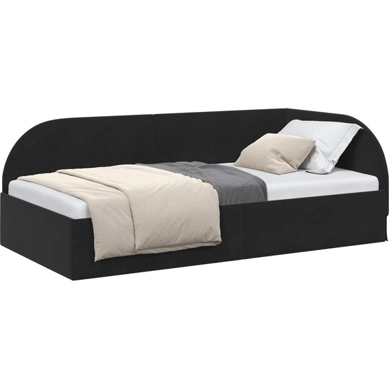 Cadre de lit dangle Noir 90 cm x 200 cm Velours