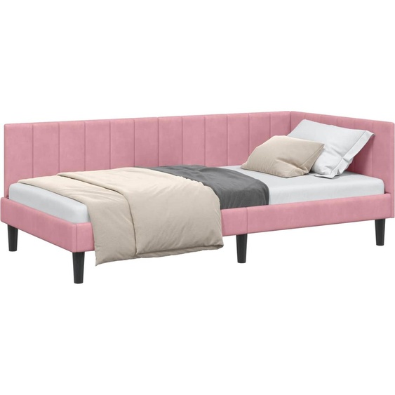 Cadre de lit dangle Rose 100 cm x 200 cm Velours
