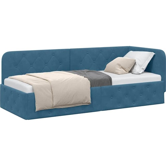 Cadre de lit dangle Bleu 80 x 200 cm Velours