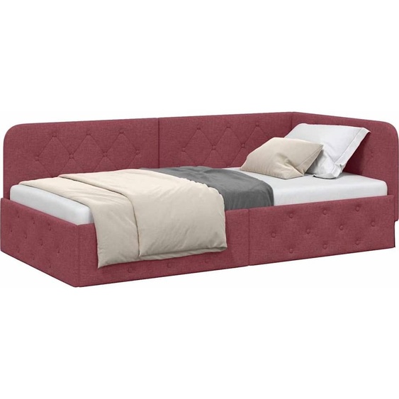 Cadre de lit dangle Bordeaux 100 x 200 cm tissu