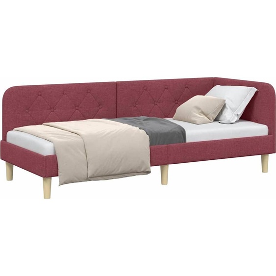 Cadre de lit dangle Bordeaux 80 x 200 cm tissu