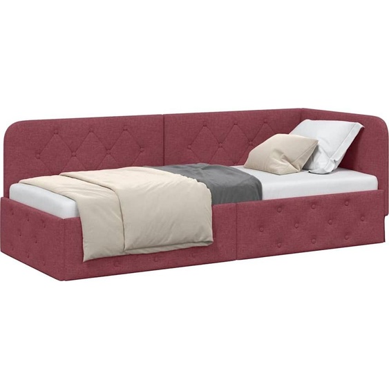 Cadre de lit dangle Bordeaux 80 x 200 cm tissu