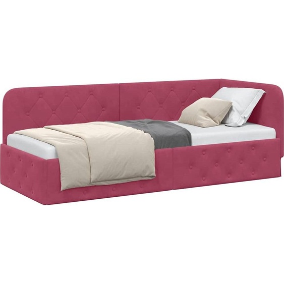Cadre de lit dangle Bordeaux 80 x 200 cm Velours