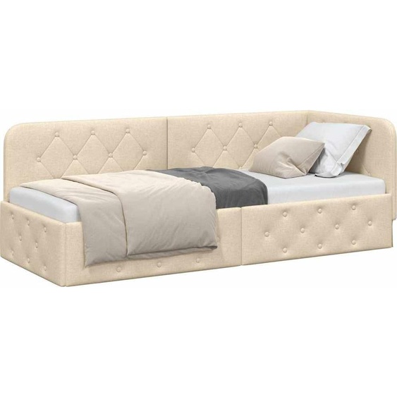 Cadre de lit dangle Crème 80 x 200 cm tissu