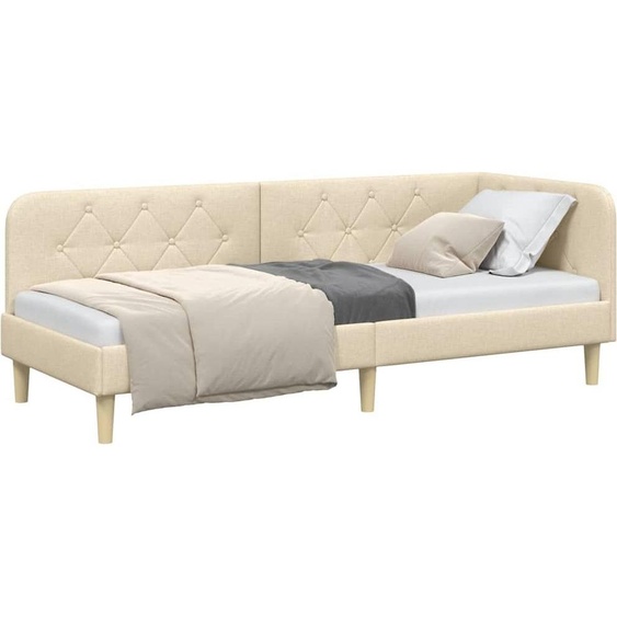 Cadre de lit dangle Crème 80 x 200 cm tissu