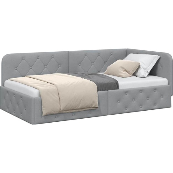 Cadre de lit dangle Gris clair 100 x 200 cm tissu